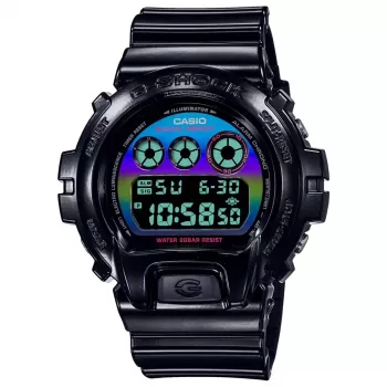 Relógio digital CASIO G-SHOCK DW6900RGB1ER 54mm preto resina