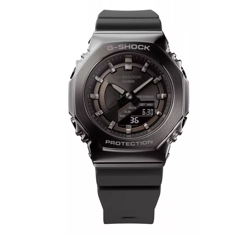 CASIO G-SHOCK GMS2100B8AER relógio de senhora analógico-digital, 40,4mm, bracelete de resina cinzenta