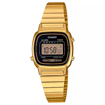 Relógio CASIO LA-670WGA-1DF mulher digital tom dourado resina/aço inoxidável