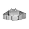Relógio digital de mulher CASIO LA670WES-4AEF - mostrador rosa-ouro, caixa e bracelete prateadas, 24 mm