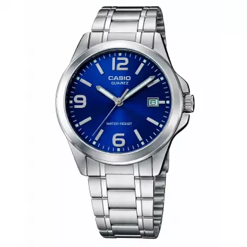 CASIO LTP-1215A-2A Relógio de mulher Analógico Quartzo 28mm mostrador azul Aço inoxidável