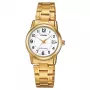 CASIO LTP-V002G-7B relógio de quartzo analógico mulher, caixa de 25 mm em aço inoxidável dourado, mostrador prateado