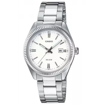 CASIO LTP1302PD7A1V Relógio analógico de quartzo unissexo, Aço inoxidável prateado, 34,5 x 30,2 x 8,7 mm