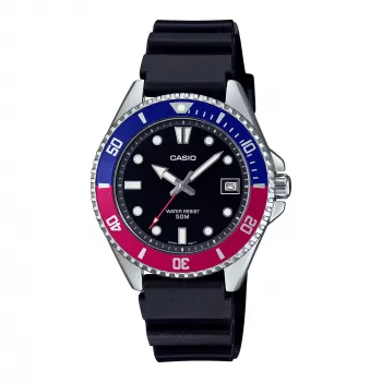 Relógio de quartzo analógico de homem CASIO MDV-10-1A2VEF 38,5 mm preto resina