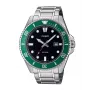 Casio MDV-107D-3AVEF relógio de homem analógico de quartzo com mostrador verde e bracelete de aço inoxidável, 200m resistência à água