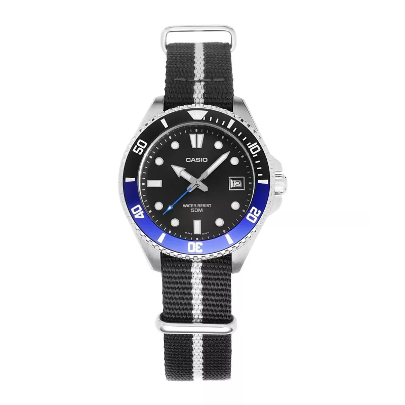 Casio MDV-10C-1A2VEF relógio de mergulho de homem preto aço inoxidável resina