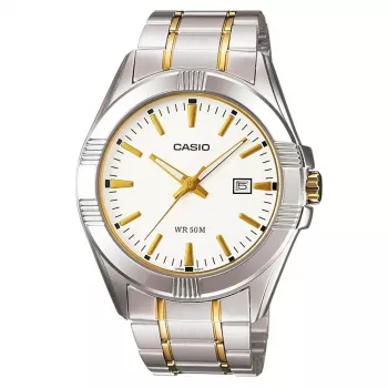 Relógio de homem CASIO analógico de quartzo MTP-1308SG-7A aço inoxidável bicolor 43,5mm