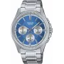 Relógio Casio para homem analógico de quartzo MTP1375PD2A2V mostrador azul aço inoxidável 43,8 mm