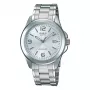 Casio MTP-1215A-7A relógio de quartzo analógico homem com bracelete em aço inoxidável, mostrador prateado, caixa 38,4 mm, indicação de data e dia da semana, resistência à água 50 m