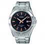 CASIO MTP-1308D-1A2 relógio analógico de quartzo para homem, 48,9 mm, mostrador preto, bracelete de aço inoxidável prateada