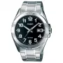 Relógio de quartzo analógico de homem CASIO MTP-1308D-1B aço inoxidável 43,5 mm mostrador preto indicação de data