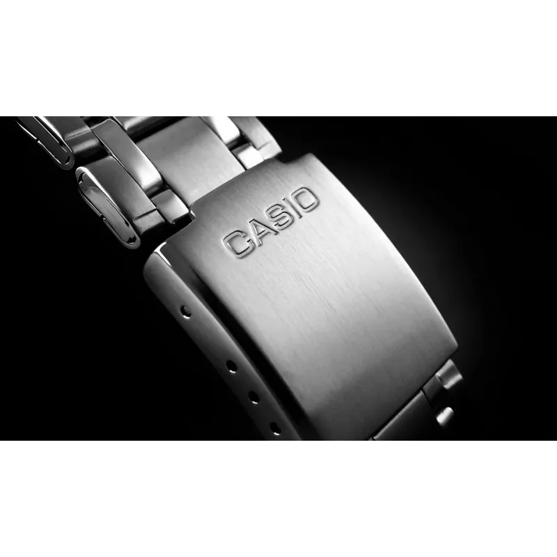 Casio MTP-1314D-2AVEF relógio analógico de quartzo para homem, mostrador azul, bracelete de aço inoxidável, resistência à água 50m