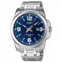 Casio MTP-1314D-2AVEF relógio analógico de quartzo para homem, mostrador azul, bracelete de aço inoxidável, resistência à água 50m