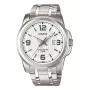 Relógio de quartzo analógico de homem CASIO MTP-1314D-7A aço inoxidável mostrador prateado 44,9 mm