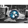 Casio MTP-1374D-2A3 relógio de homem analógico de quartzo com bracelete de aço inoxidável, mostrador azul, indicação de dia e data, 50m resistência à água