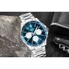 Casio MTP-1374D-2A3 relógio de homem analógico de quartzo com bracelete de aço inoxidável, mostrador azul, indicação de dia e data, 50m resistência à água