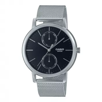 CASIO MTP-B310M-1AVEF Relógio analógico de quartzo unissexo, bracelete de malha de aço inoxidável, 50 m à prova de água