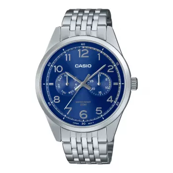 Relógio de quartzo analógico de homem CASIO MTP-E340D-2AVDF 42 mm aço inoxidável mostrador azul data