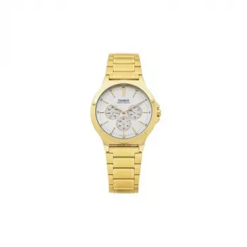 Relógio Casio MTP-V300G-9AUDF homem analógico quartzo, aço inoxidável com revestimento iónico dourado, 41,5 mm