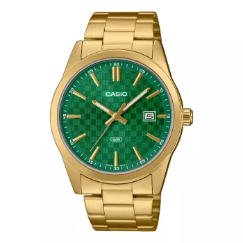 Relógio de homem CASIO MTP-VD03G-3AUDF analógico de quartzo 48mm mostrador verde aço inoxidável