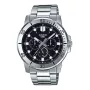 Relógio CASIO MTP-VD300D-1E homem analógico quartzo aço inoxidável 45 mm mostrador preto