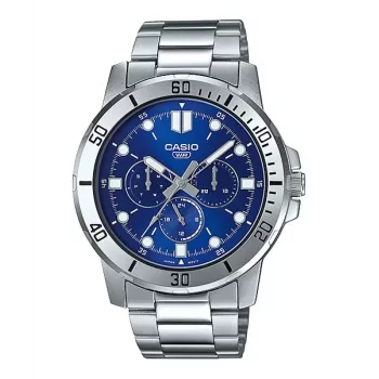 Relógio de quartzo analógico de homem CASIO MTPVD300D2EUD 45 mm aço inoxidável mostrador azul