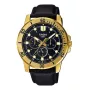 Relógio de quartzo analógico de homem CASIO MTPVD300GL1EU 45mm aço inoxidável tom dourado pele preta