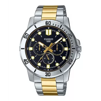 Relógio de quartzo analógico de homem CASIO MTPVD300SG1EU 45 mm aço inoxidável bicolor prateado/dourado