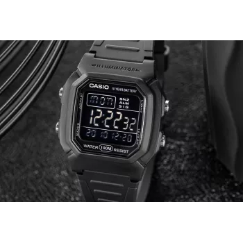 Casio W-800H-1BVES Relógio Digital de Homem - 100m à prova de água, Movimento de Quartzo