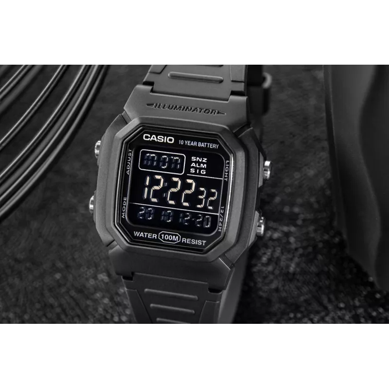 Casio W-800H-1BVES Relógio Digital de Homem - 100m à prova de água, Movimento de Quartzo