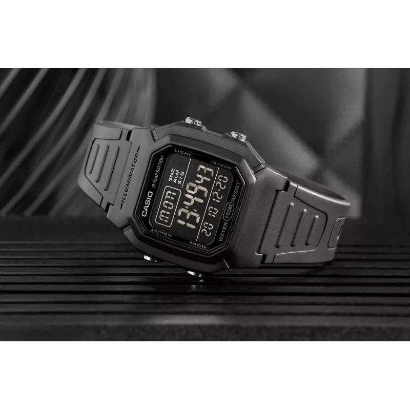 Casio W-800H-1BVES Relógio Digital de Homem - 100m à prova de água, Movimento de Quartzo