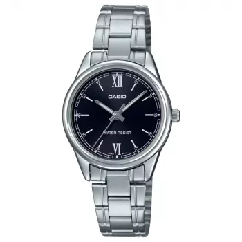 CASIO relógio de quartzo analógico de mulher LTP-V005D-1B2 34mm prateado aço inoxidável