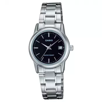 Relógio de mulher analógico de quartzo CASIO LTP-V002D-1A 31mm aço inoxidável