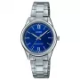 Relógio de quartzo analógico de mulher CASIO LTP-V005D-2B2 34 mm Aço inoxidável Mostrador azul