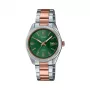 Relógio de mulher CASIO analógico de quartzo LTP1302PRG3AV 34,5 mm cor de ouro rosa aço inoxidável mostrador verde