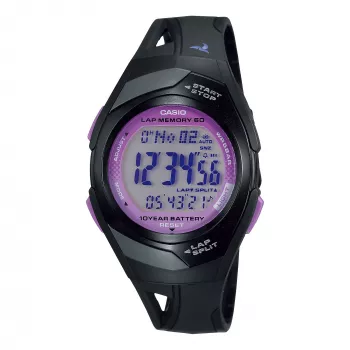 Relógio digital de mulher CASIO STR-300-1CEG 35,2 mm preto resina