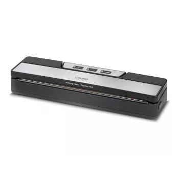 CASO VR 190 Advanced Máquina de vácuo de barra – 100 W, controlo de temperatura, costura dupla, preto