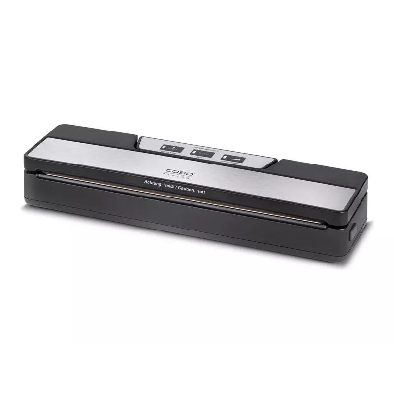 CASO VR 190 Advanced Máquina de vácuo de barra – 100 W, controlo de temperatura, costura dupla, preto