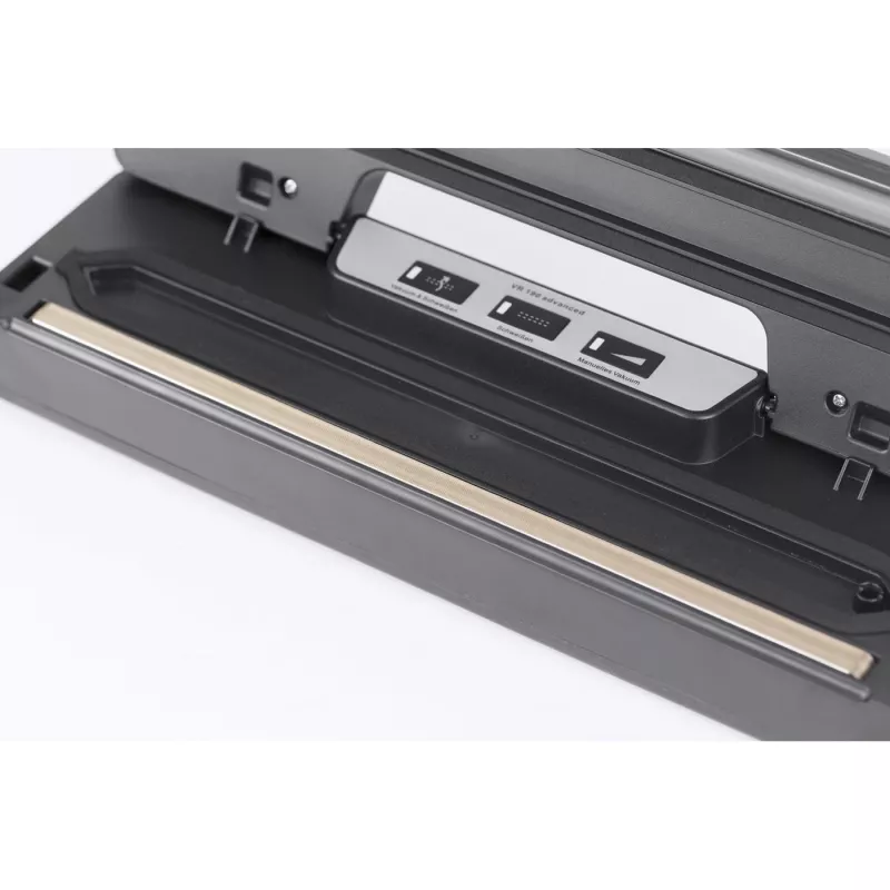 CASO VR 190 Advanced Máquina de vácuo de barra – 100 W, controlo de temperatura, costura dupla, preto