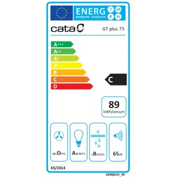 CATA GT-PLUS 75 X /M exaustor – aço inoxidável, 645 m³/h, classe de eficiência energética C, EcoLed, controlo mecânico