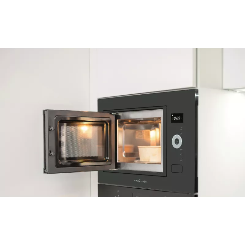 CATA MC B250 DT GBK 07510316 Micro-ondas de encastrar, 25 L, 900 W, grelhador de 1200 W, preto