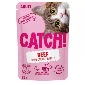 CATCH vaca e cenoura em geleia comida húmida para gatos - 85g