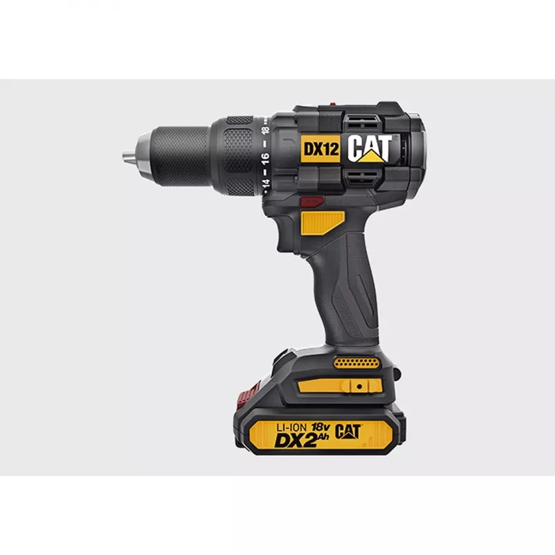 CATERPILLAR DX12 Conjunto de aparafusadora sem escova a bateria 18V 2x2,0Ah Li-Ion