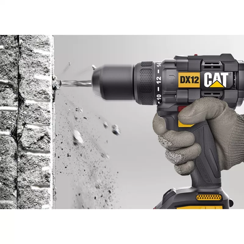 CATERPILLAR DX12 Conjunto de aparafusadora sem escova a bateria 18V 2x2,0Ah Li-Ion