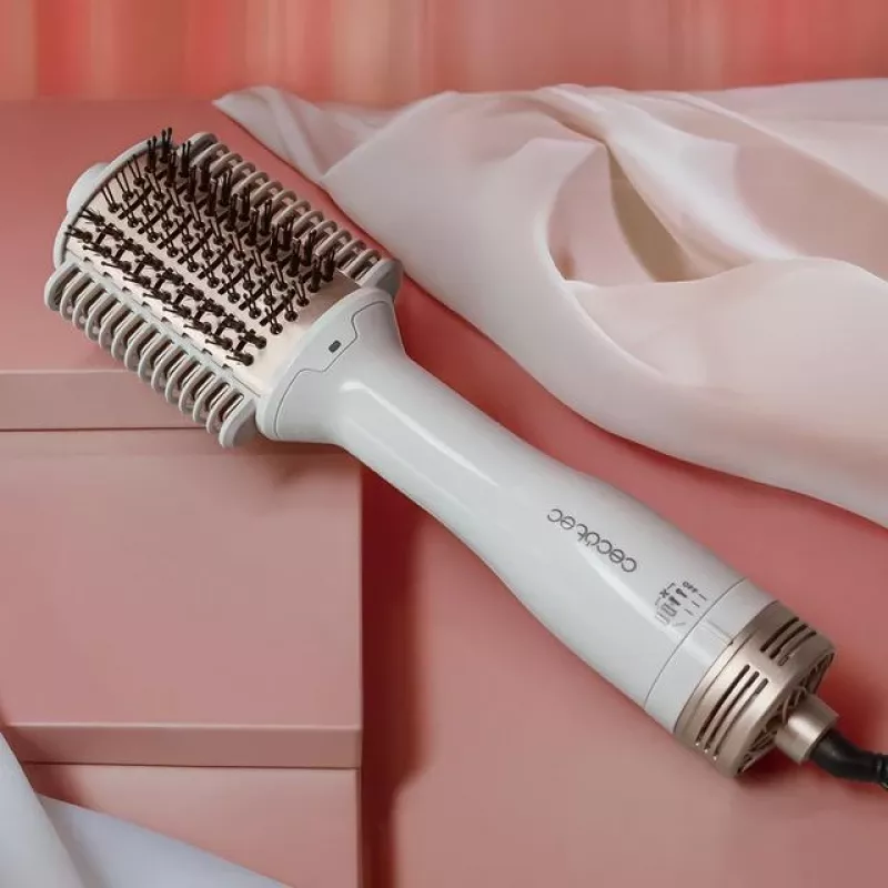 Escova de ar Cecotec com placas de aquecimento Air DryBold sistema de aquecimento cerâmico cuidado iónico 1200 W dourado/branco