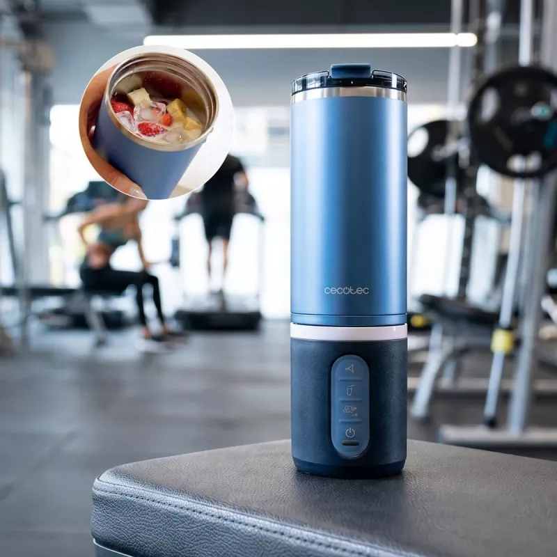 Cecotec Misturadora Power Titanium Shake2Go Portátil 180 W Recipiente sem BPA 0,6 L Dark Steel