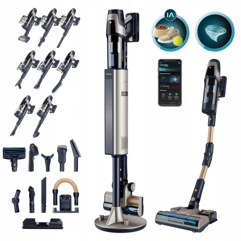 Cecotec Conga Rockstar 11500 Odyssey Station Connected IA Aspirador de pó com bateria