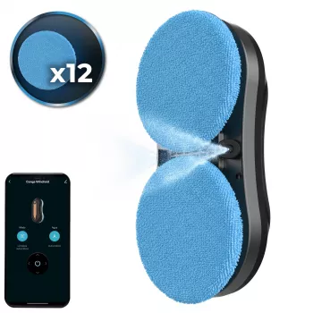 Cecotec Conga Windroid W10 DoubleSpray Robô de Limpeza de Janelas 3-em-1, com Fio, Preto