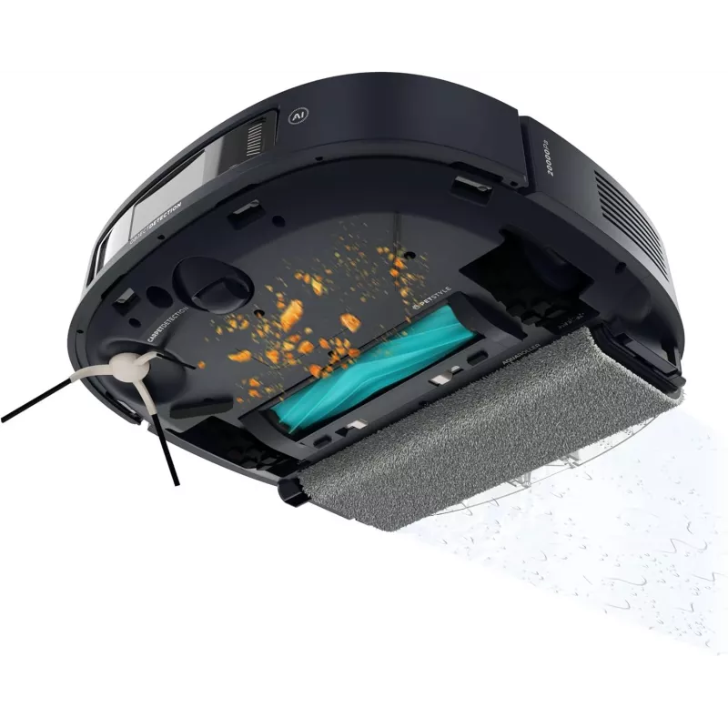 Aspirador robô Cecotec Conga Z100, aspiração a seco e a húmido, 20000 Pa, 320 min de autonomia, 5200 mAh, depósito de pó 3 L, preto