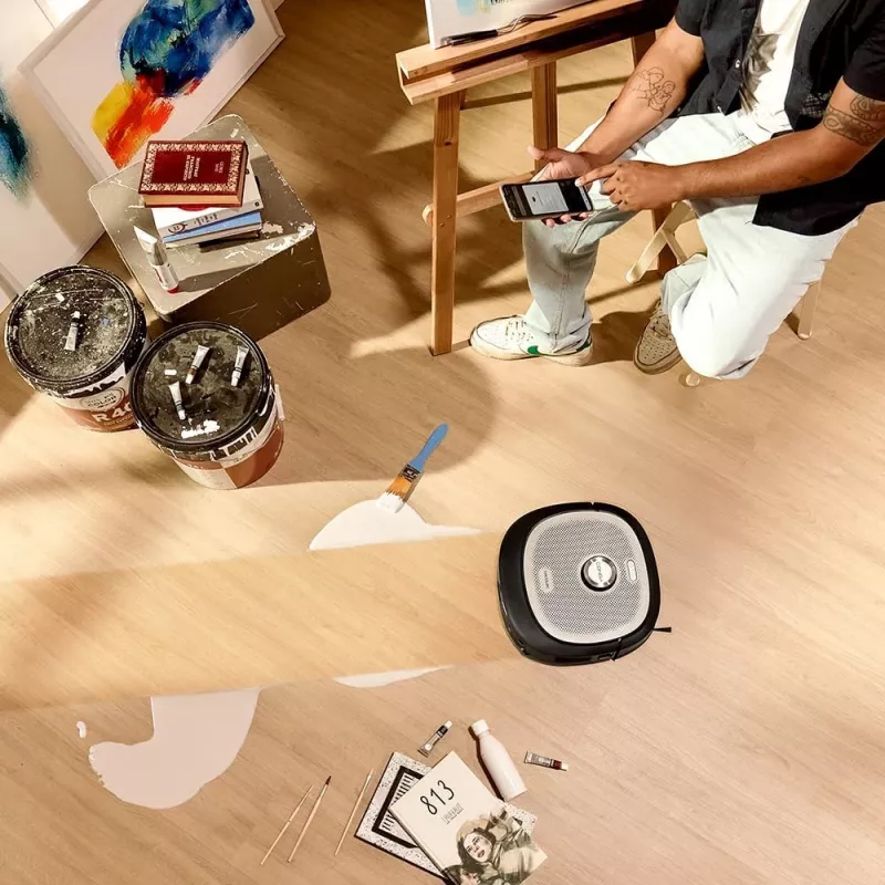 Aspirador robô Cecotec Conga Z100, aspiração a seco e a húmido, 20000 Pa, 320 min de autonomia, 5200 mAh, depósito de pó 3 L, preto
